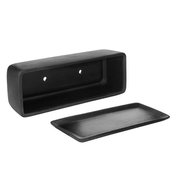 Large Black Ceramic Indoor/Outdoor Planter with Saucer(14 in. W x