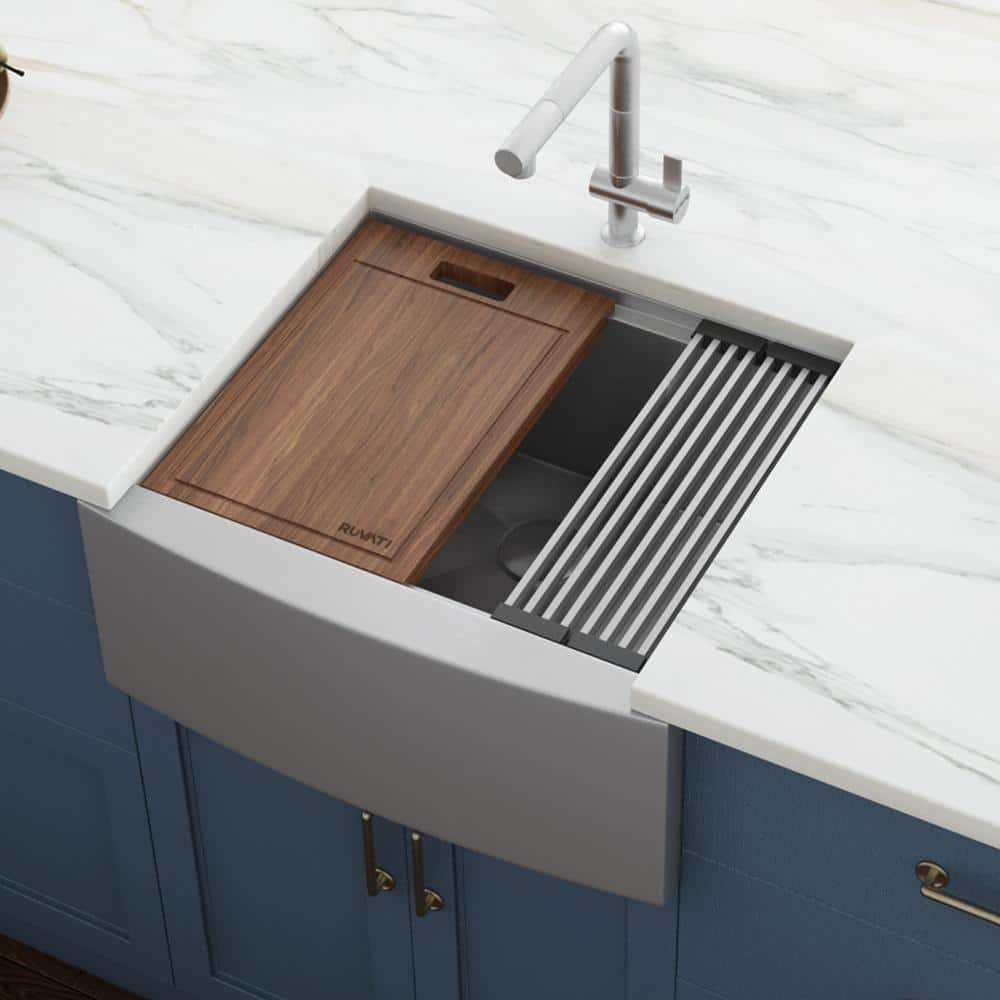 Ruvati 30" Stainless Steel Apron-Front Workstation Sink