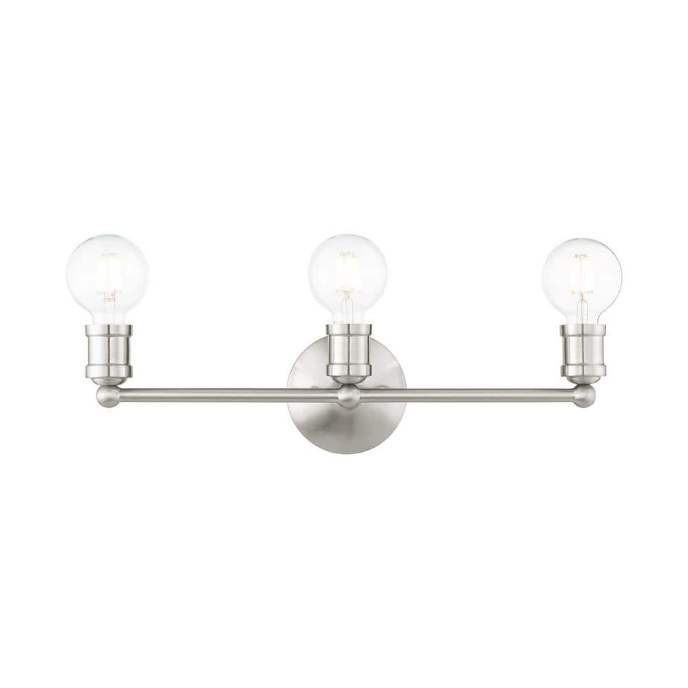 Lansdale Brushed Nickel 3-Light Vanity Sconce with Dimmable Lights