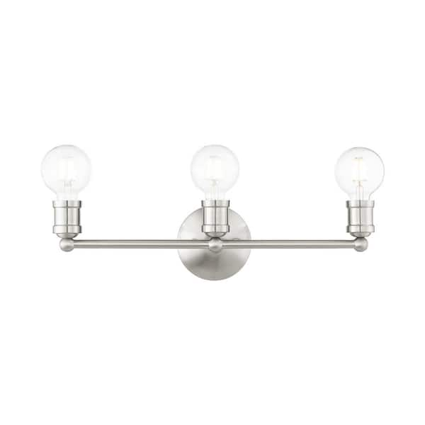 AVIANCE LIGHTING Beckford 20.25 in. 3-Light Brushed Nickel ADA Vanity Light