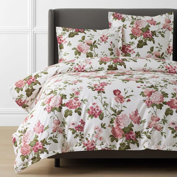 Legends Hotel Victorian Bloom Wrinkle-Free Ivory Multi King/California King Sateen Duvet Cover