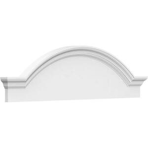 2-1/2 in. x 48 in. x 13 in. Segment Arch with Flankers Smooth Architectural Grade PVC Pediment Moulding