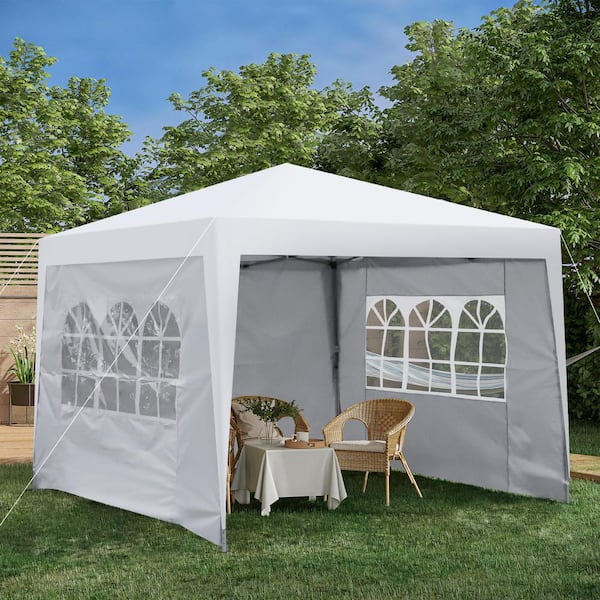 10 ft. x 10 ft. Pop Up Outdoor Canopy Tent with Removable Sidewall ...