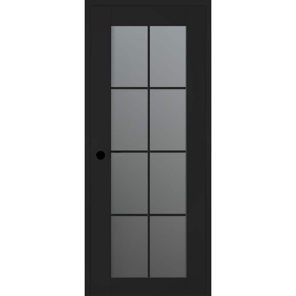 Avon 8 Lite N DIY-Friendly 32 in. х 80 in. Right-Hand Frosted Glass Black Matte Composite Single Prehung Interior Door price history on PriceWatchPro