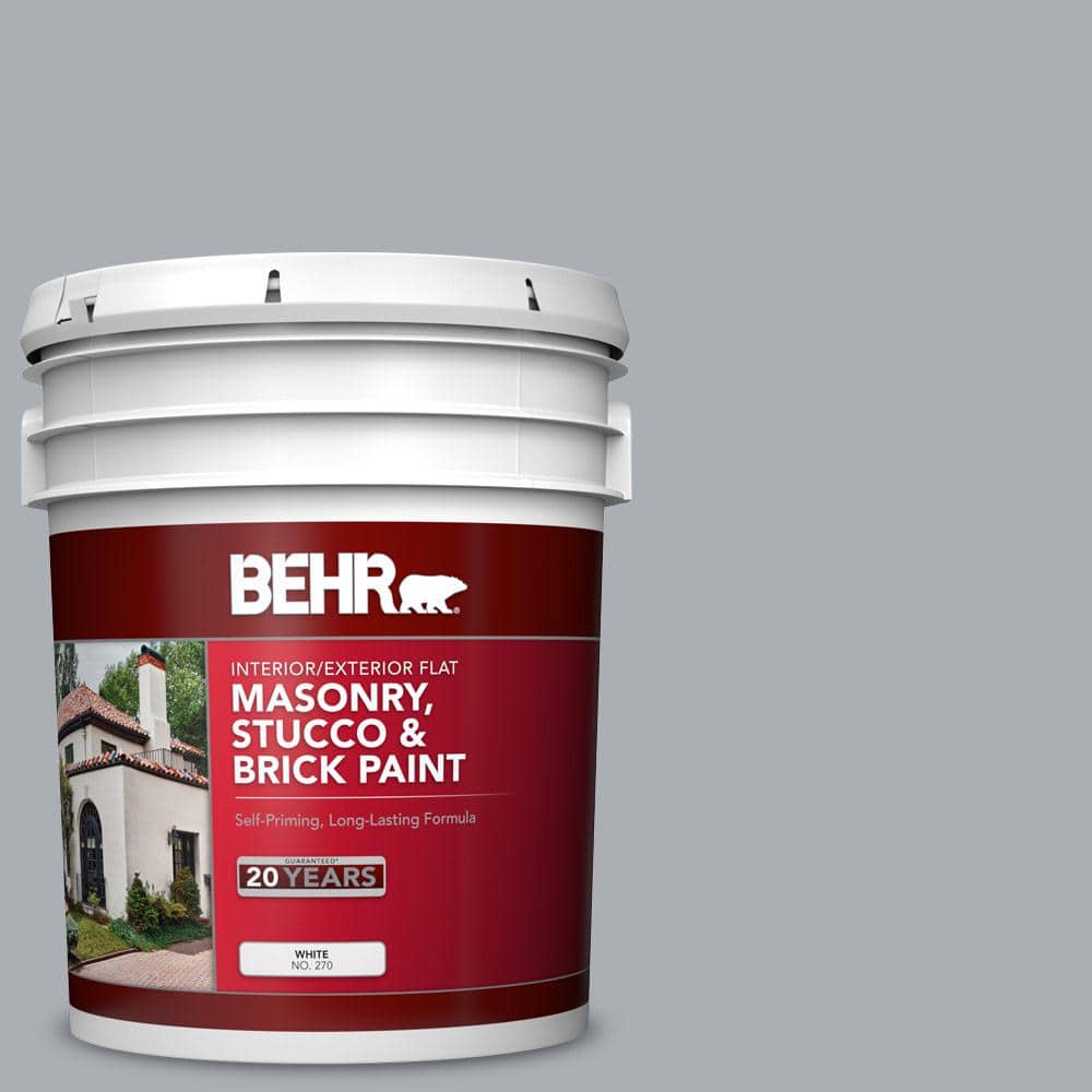5 gal. #N500-3 Tin Foil Flat Interior/Exterior Masonry, Stucco and Brick Pa