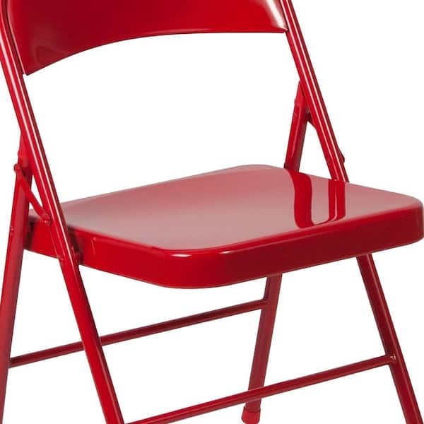 Carnegy Avenue Red Metal Outdoor Safe Folding Chair CGA-BD-225799