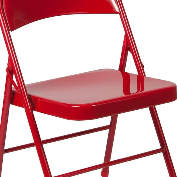 Carnegy Avenue Red Metal Folding Chair 4 Pack CGA BD 228594 RE