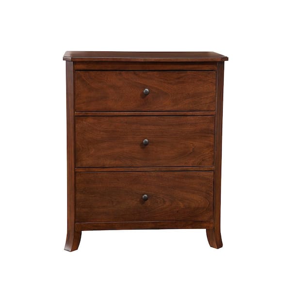 Unbranded Baker 3-Drawer Small Chest Mahogany (36 in. H x 32 in. W x 18 in. D)