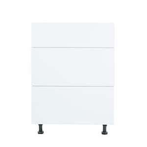 Radiance 12 in. W x 24 in. D x 34.5 in. H Ready to Assemble Slab Drawer Base Kitchen Cabinet in White Gloss