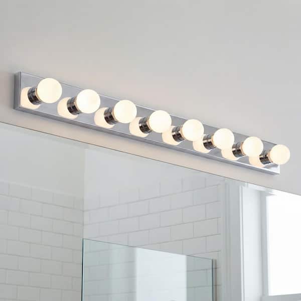 Independence 48 in. 8-Light Chrome Traditional Bathroom Vanity Light