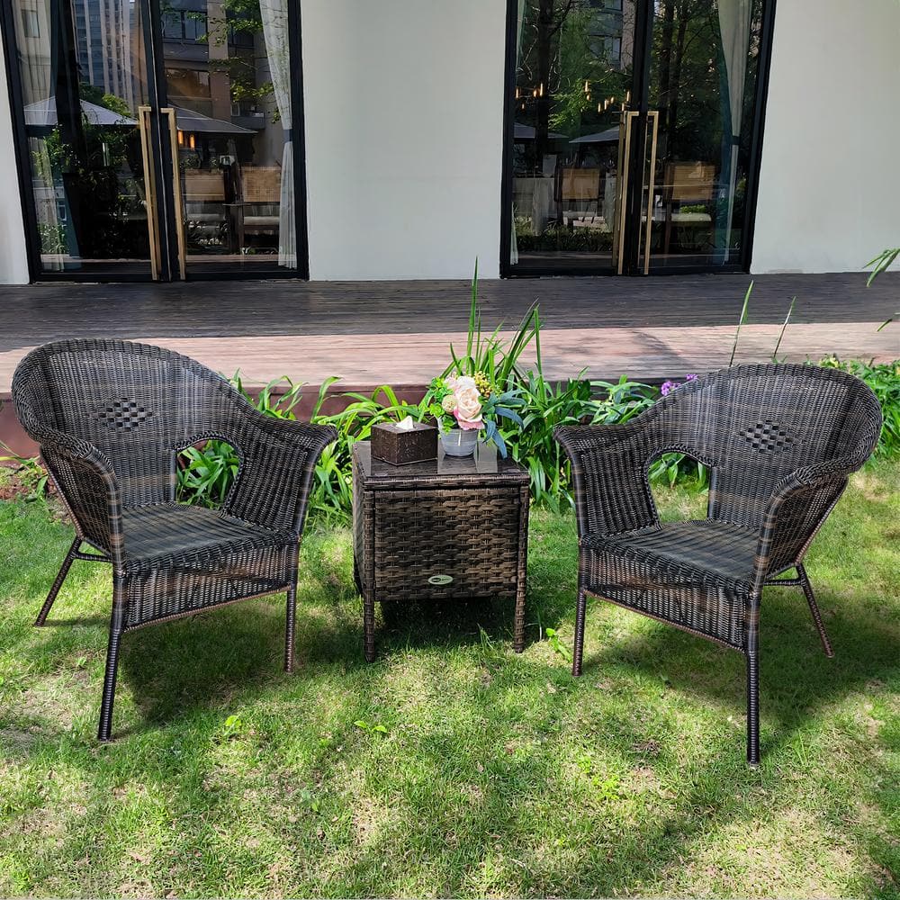 Black wicker garden online chairs