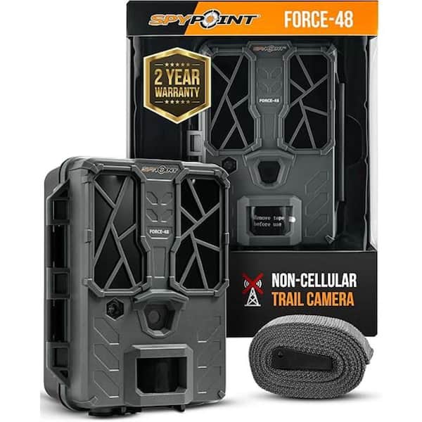 Force 48 Trail Camera-48MP, 720p, 80 ft. Detection, Low-Glow LEDs, LCD Screen