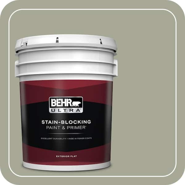 BEHR ULTRA 5 gal. #PPU10-16 Simply Sage Flat Exterior Paint & Primer