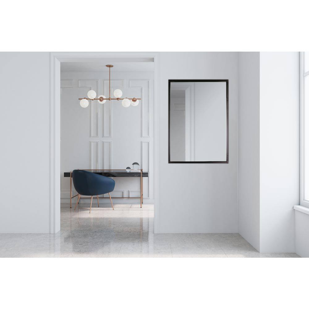 Black Metal Framed Full Length Rectangular Wall Mirror