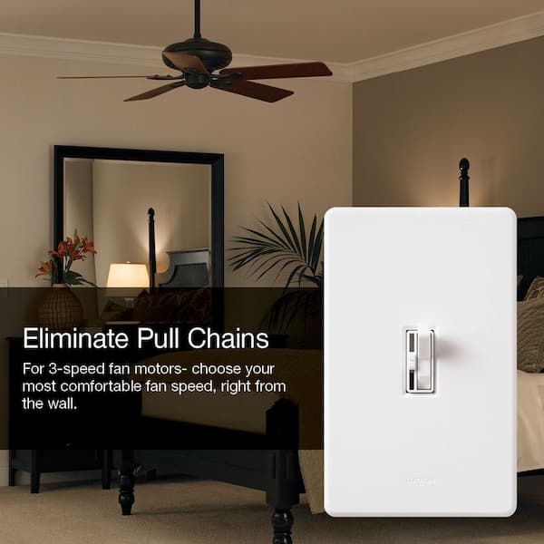 Toggler Fan Control, Quiet 3-Speed Slide, 1.5-Amp Single-Pole/3-Way, Brown (AYFSQ-F-BR)