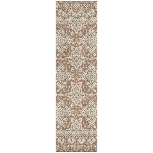 Chantille Machine Washable Indoor/Outdoor Abstract ACN3104 Rust 2 ft. x 7 ft. Runner Rug