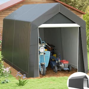 7 ft. x 12 ft. Heavy-Duty Portable Garage Kit Tent with Ventilation Window and Large Door for Bike, Motorcycle, Gray