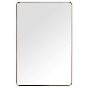 Ryan 24 in. W x 33 in. H Rectangular Stainless Steel Framed Wall Bathroom Vanity Mirror in Matte Gold