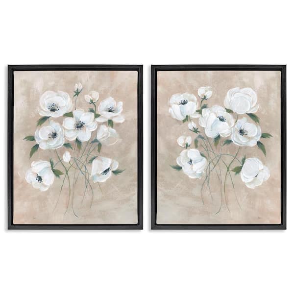 Traditional Blossoms Bundle by Nan 2-Pieces Black Floater Frame Nature Graphic Art Print 31 in. x 25 in.
