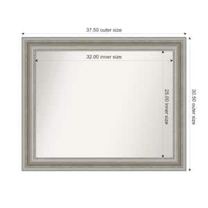 Parlor Silver 37.5 in. x 30.5 in. Custom Non-Beveled Recycled Polystyrene Framed Bathroom Vanity Wall Mirror