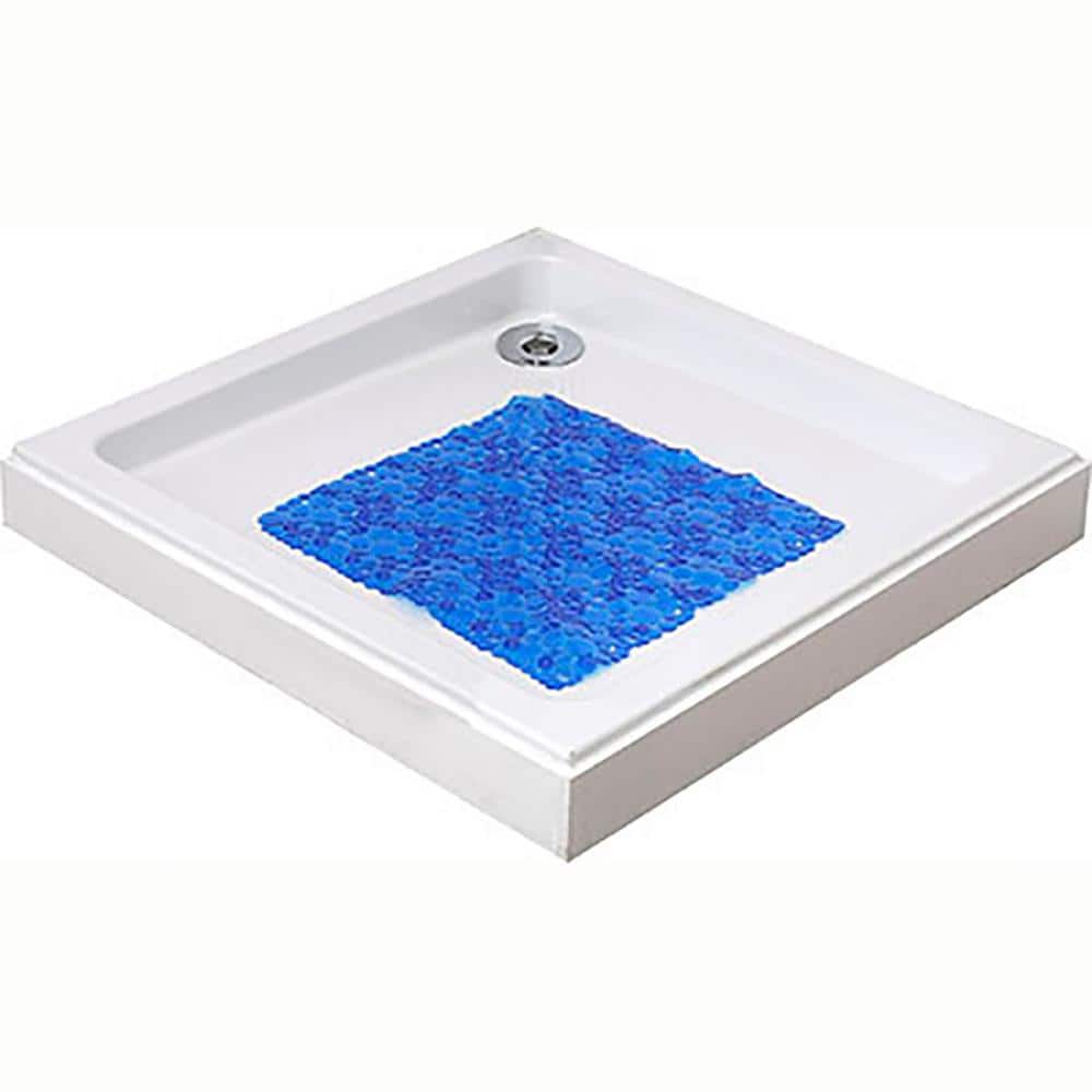 Navy Blue PVC Square Non-Slip Shower Mat 20" x 20"