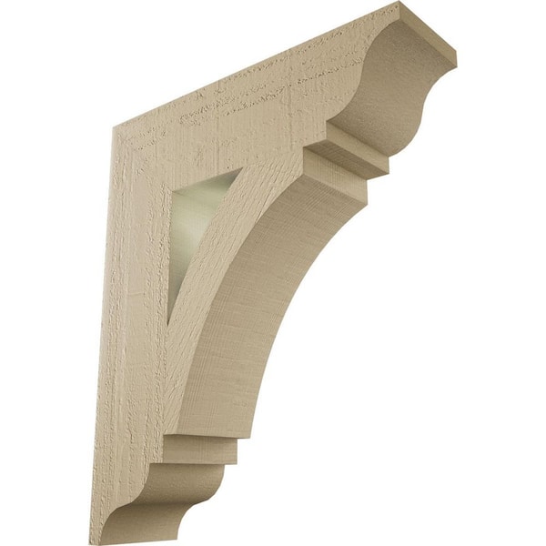 5.5 in. x 24 in. x 20 in. Thorton Traditional Rough Cedar Woodgrain Timberthane Polyurethane Bracket, Primed Tan