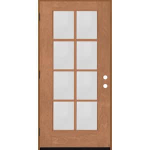 Regency 36 in. x 80 in. Full 8-Lite Right-Hand/Outswing Clear Glass Autumn Wheat Stained Fiberglass Prehung Front Door