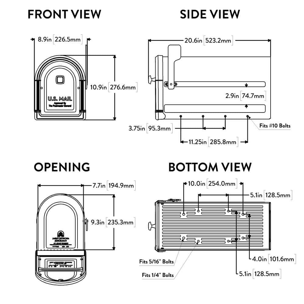 Roxbury Rubbed Bronze Aluminum Post Mount Mailbox