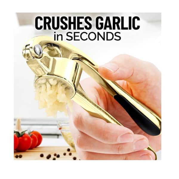Kitchen Garlic Press with Soft, Easy to Squeeze Ergonomic Handle - Garlic  Mincer Tool with Sturdy Design Extracts More Garlic Paste - Easy to Clean