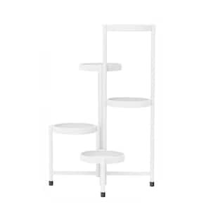 Cubilan 4-Tier White Metal Plant Tall Plant Stand Indoor Outdoor