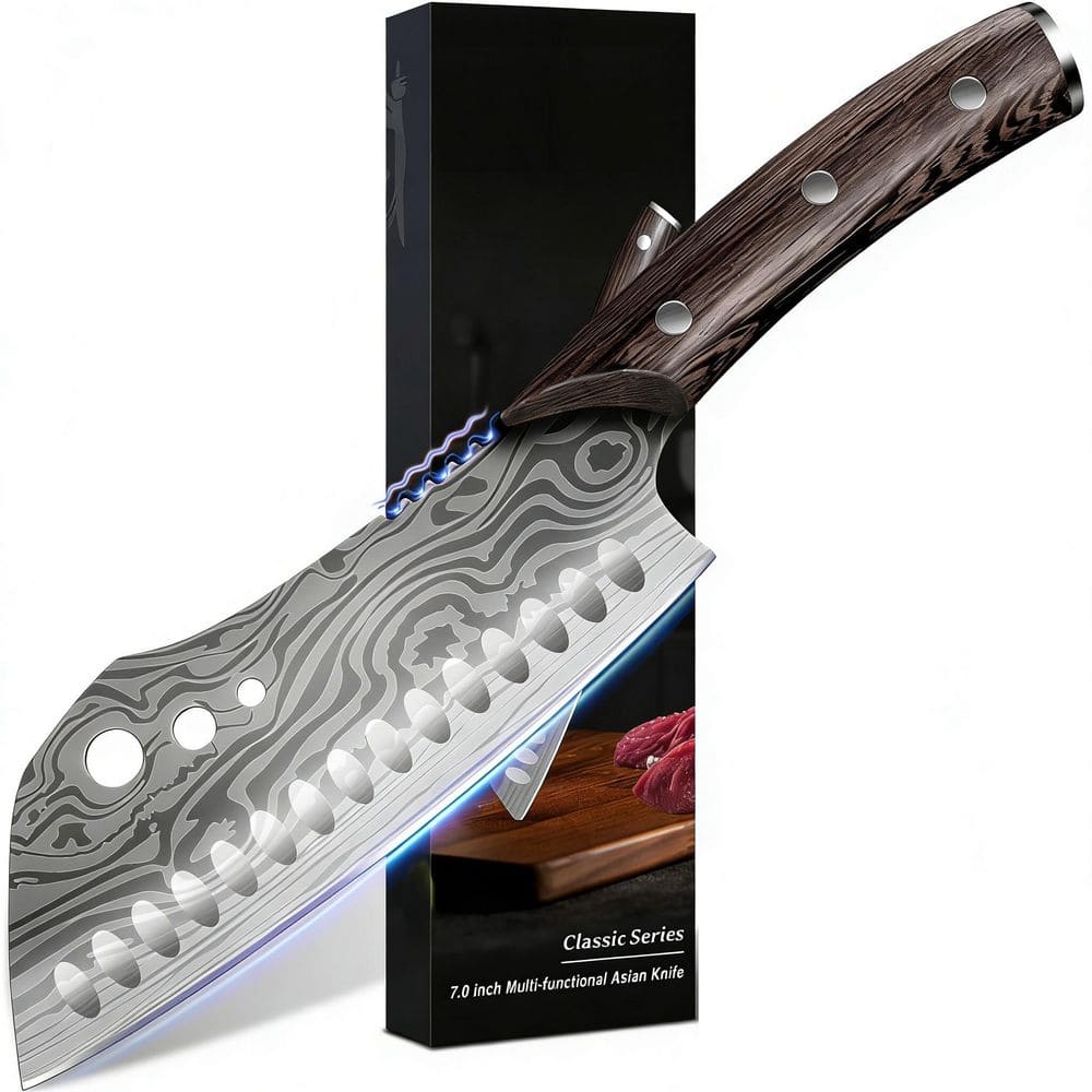 7 in. Stainless Steel Full Tang Chef's Knife with Herb Stripper for Slicing, Chopping, Dicing, Mincing price history on PriceWatchPro