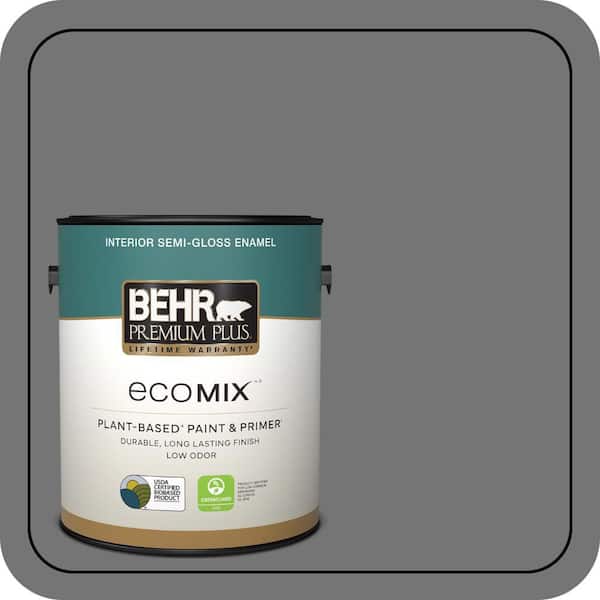 1 gal. #N520-5 Iron Mountain Semi-Gloss Enamel EcoMix Plant-Based Interior Paint & Primer