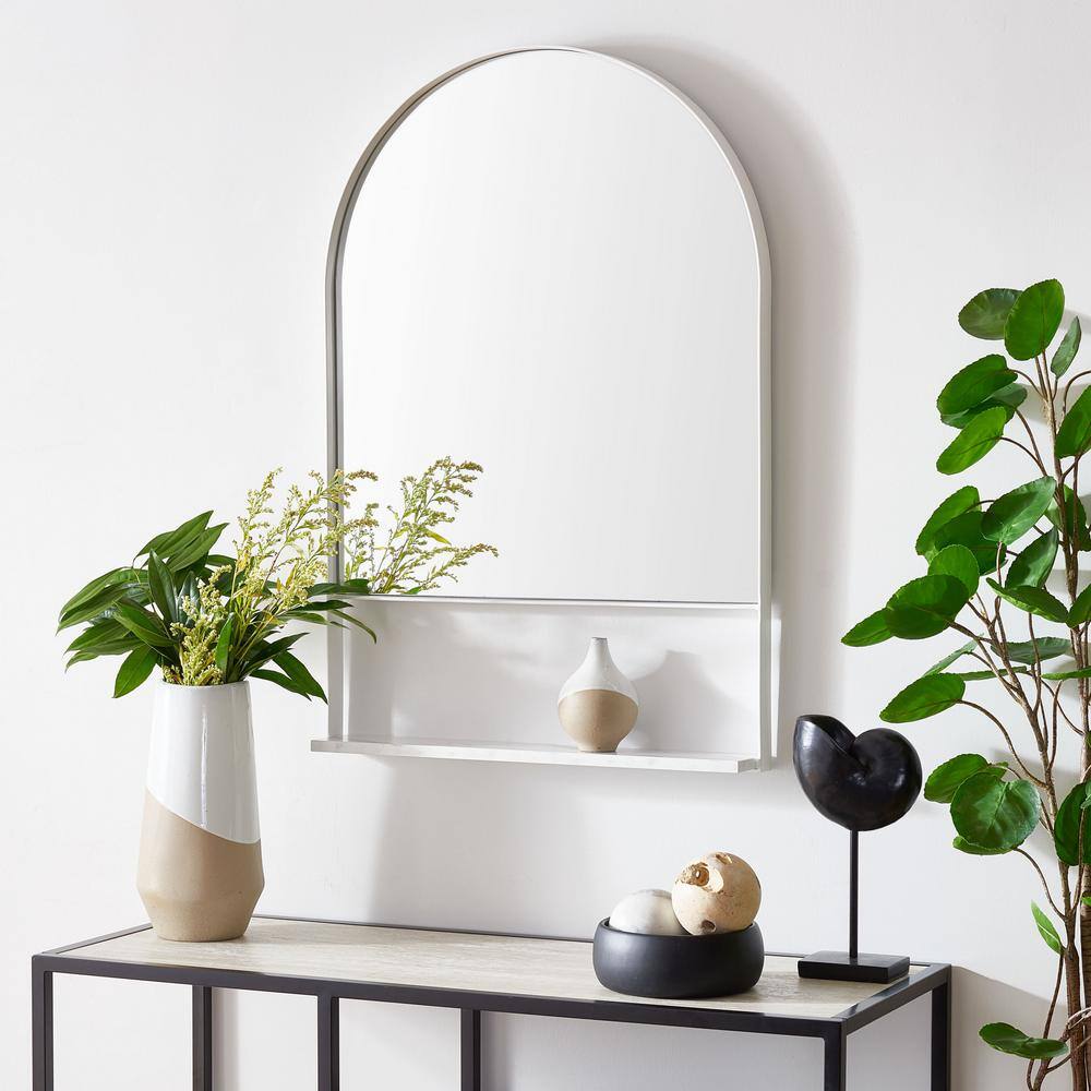 Yuriko 24" White Wood Rectangular Full Length Mirror