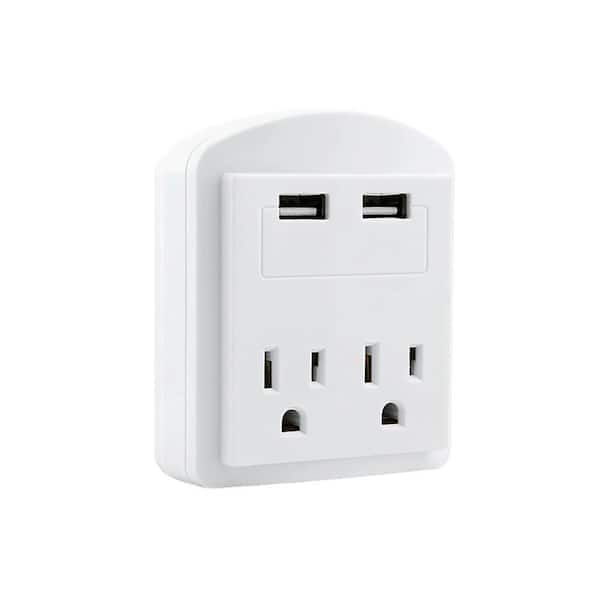 Etokfoks 2 AC Outlet Power Strip Surge Protector with 2 USB Ports Fast Chargers ETL Approved - 2U2O