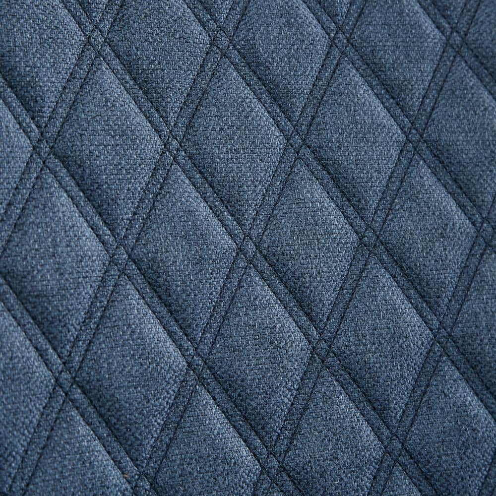 Heston Dark Blue Fabric Accent Chair with Square Arms