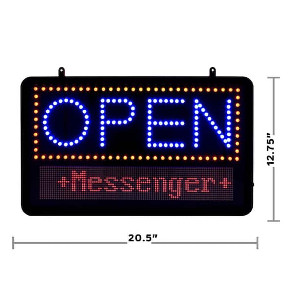 22 in. x 13 in. LED Programmable Message Board Open Sign (2-Pack)