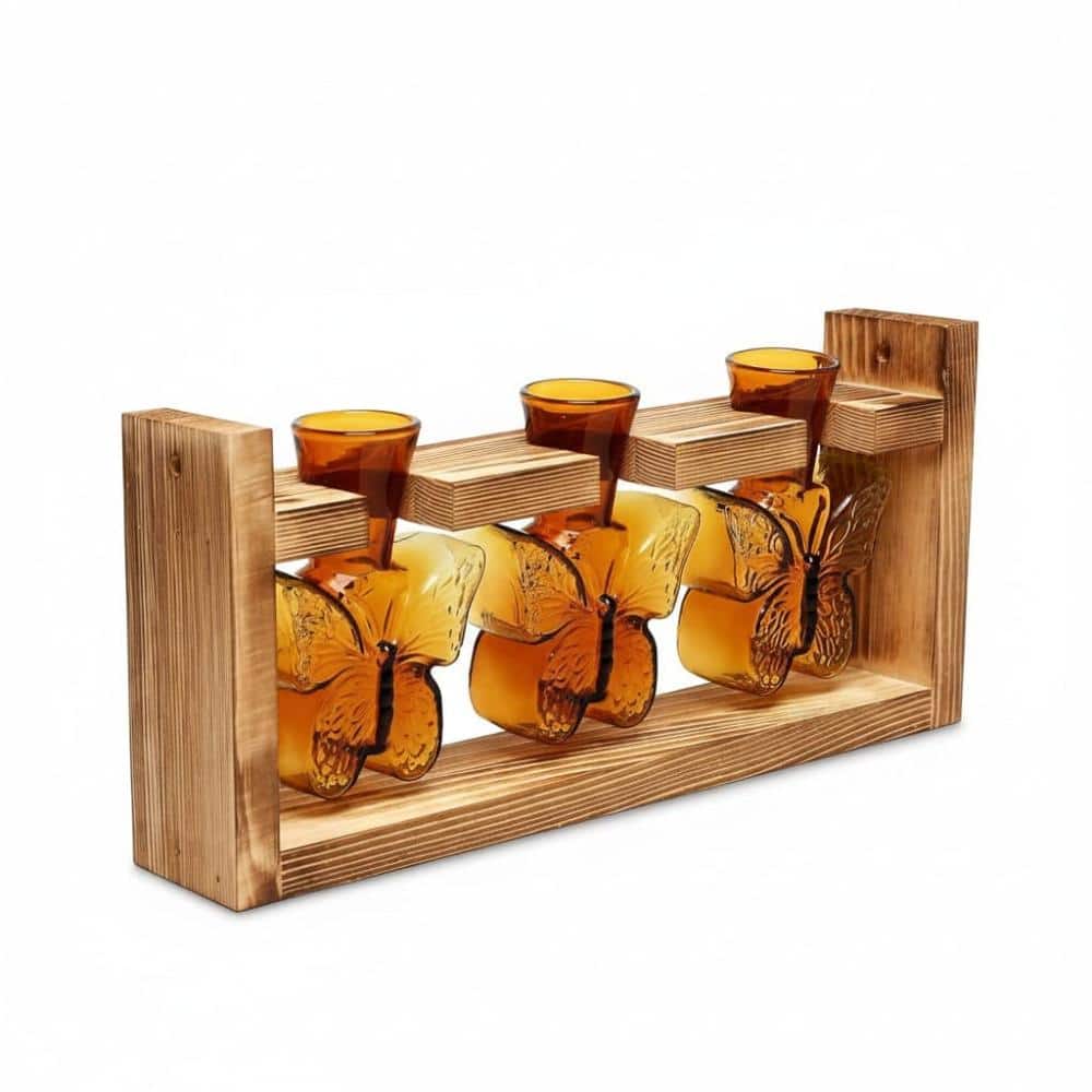 Butterfly Glass Plant Propagation Station, Wooden Stand, Home Office Decor Gifts price history on PriceWatchPro