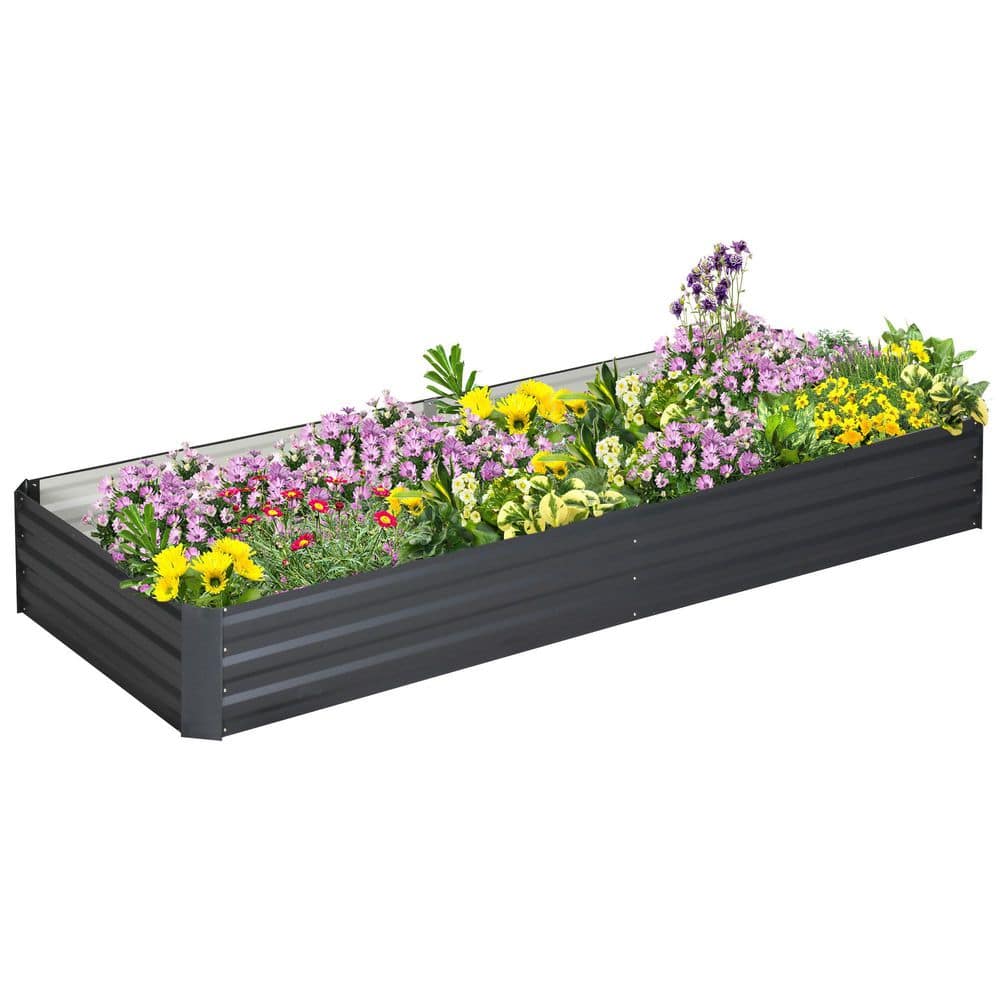 95 in. x 35.75 in. x 11.75 in. Galvanized Raised Garden Bed, Large Steel Planter Box with Open Bottom, Gray price history on PriceWatchPro