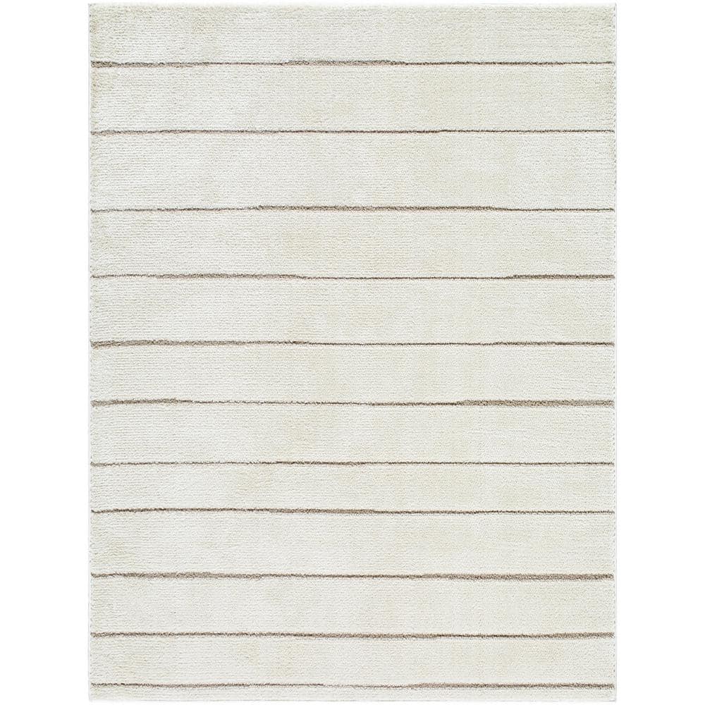 LivablissX Our PNW Home Cascade Striped Ivory/Taupe Global 9 ft. x 12 ft. Indoor Area Rug price history on PriceWatchPro