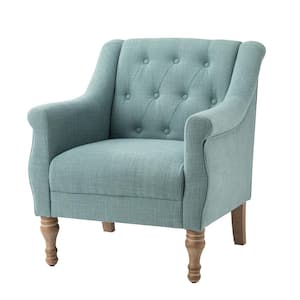 Beato Blue Armchair with Turned Legs