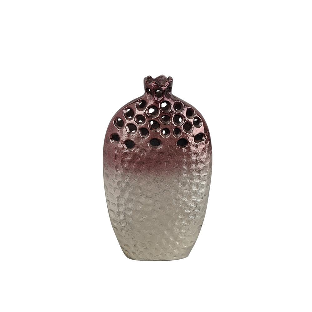 2 L x 7 W x 12-1/4 H, 2 Tone Aluminum Solid Vase, Centerpiece Home D