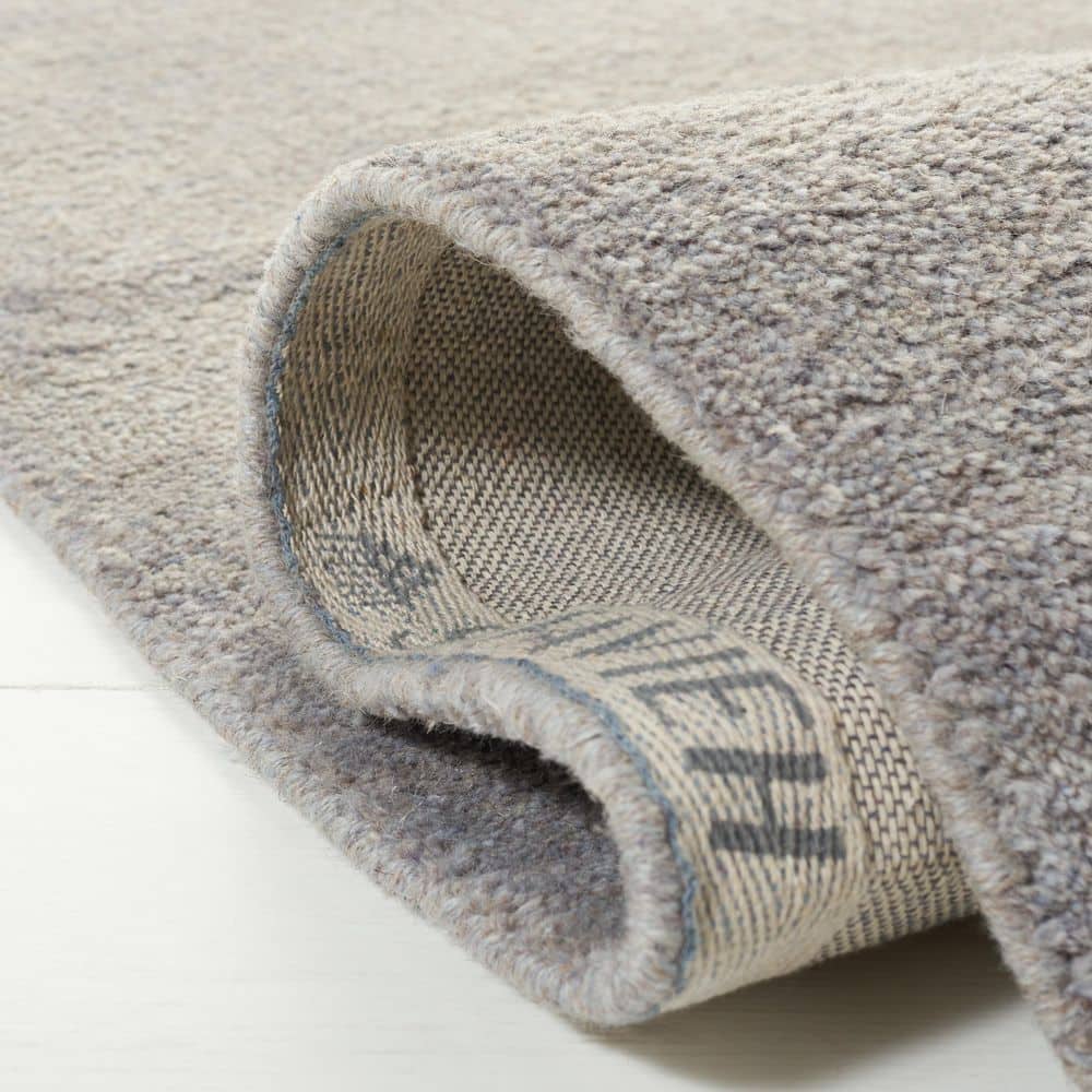 Hand-Tufted Artisan Gray Shag Wool Square Rug, 62"