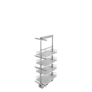 13 in. Chrome Gray Solid Bottom Pantry Pullout with Soft Close