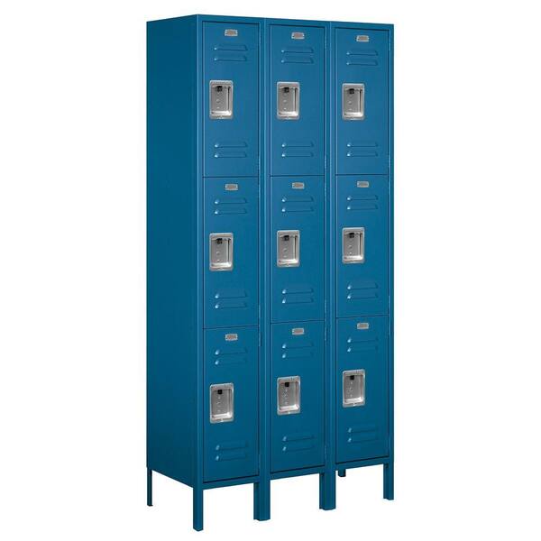 Salsbury Industries 63000 Series 36 in. W x 78 in. H x 15 in. D - Triple Tier Metal Locker Assembled in Blue
