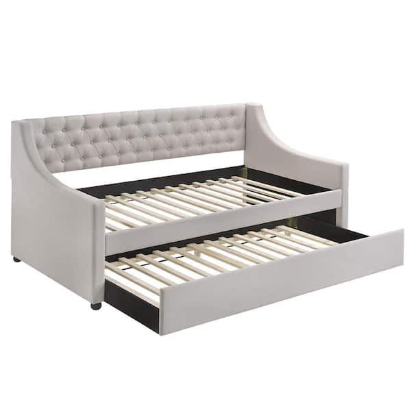 Acme Furniture Lianna Fog Twin Fabric Daybed & Trundle