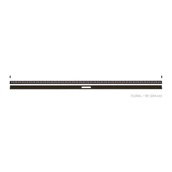 Kerdi-Line-Vario Bronze 96 in. Floral Grate and Channel Floor Installation Kit for Accessory