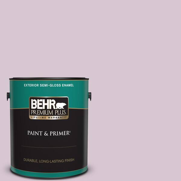 BEHR PREMIUM PLUS 1 gal. #680E-3 Rosy Lavender Semi-Gloss Enamel Exterior Paint & Primer
