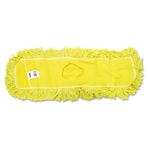 Trapper Commercial Dust Mop Mop Head, Looped-end Launderable, 5 in. x 24 in., Yellow