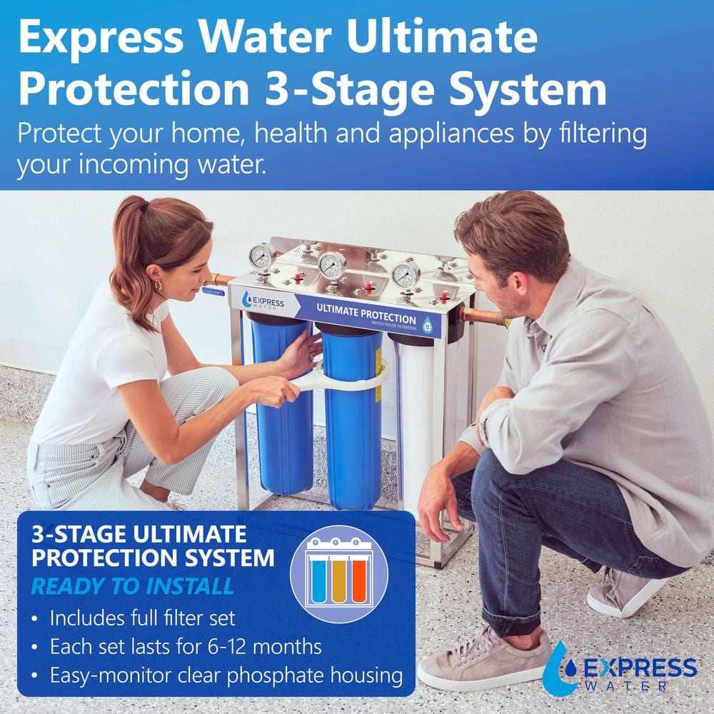 Express Water 3-Stage Whole House Anti-Scale Filtration System