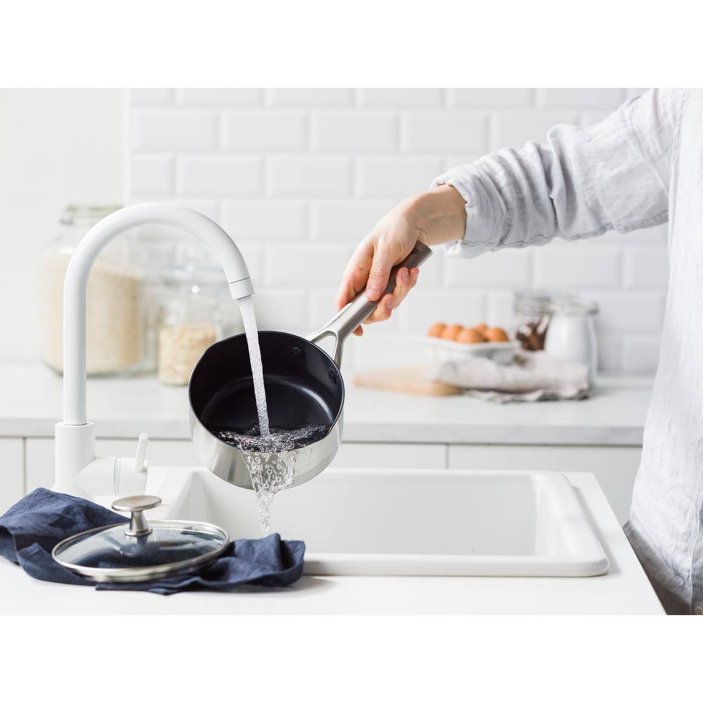 Stainless Steel Nonstick 1.6Qt Saucepan with Glass Lid